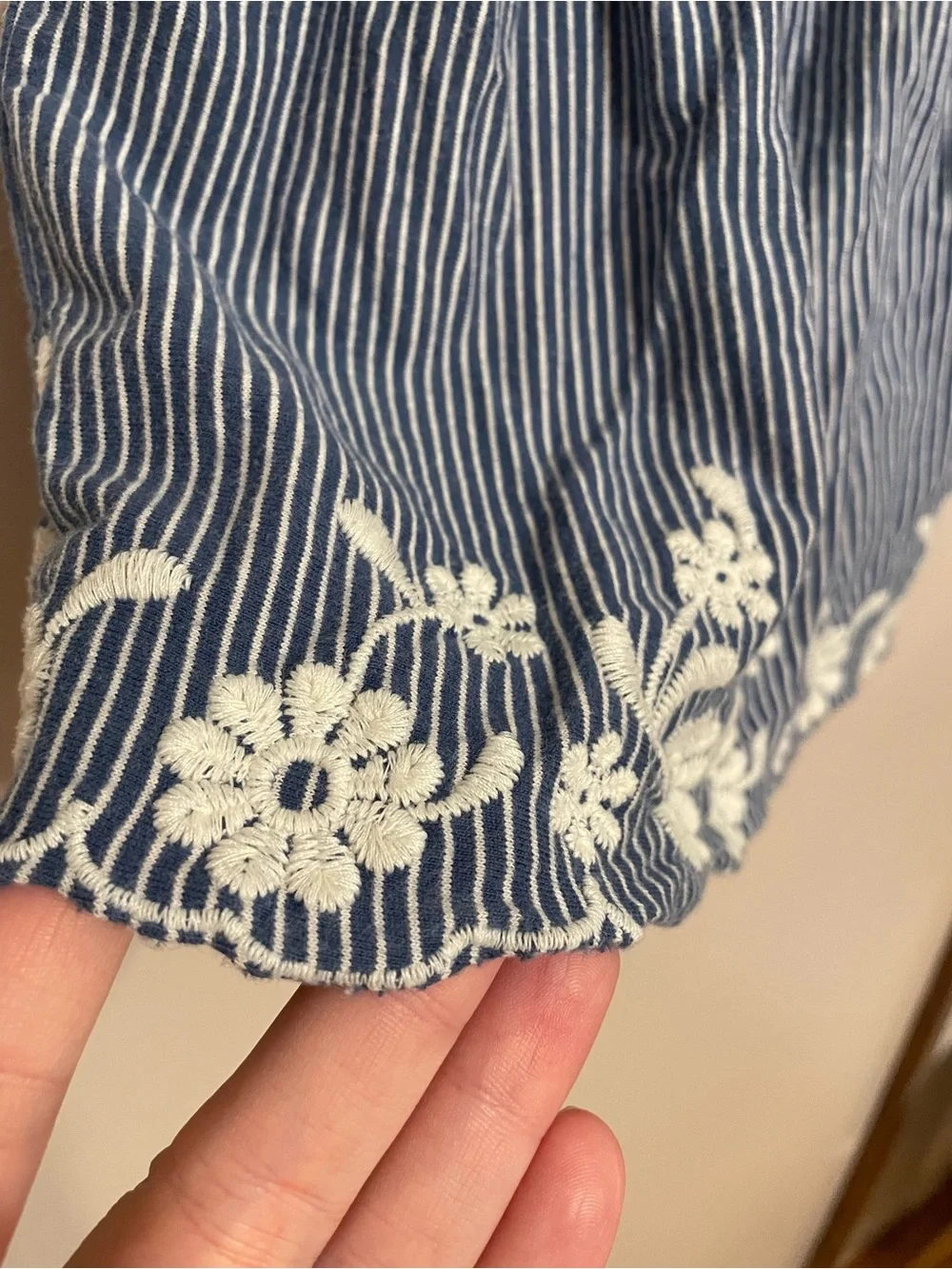 baby GAP Blue Striped Embroidered Baby Tank Top